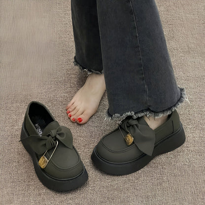 BelleMie Mocassins Femme Élégants Semelle Épaisse&Nœud