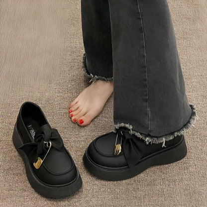 BelleMie Mocassins Femme Élégants Semelle Épaisse&Nœud