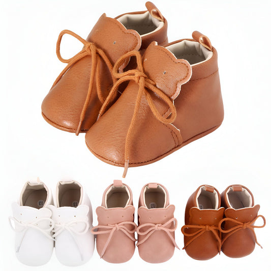 BoutikMoko Mocassins Souples Bébé Motif Ourson à Lacets