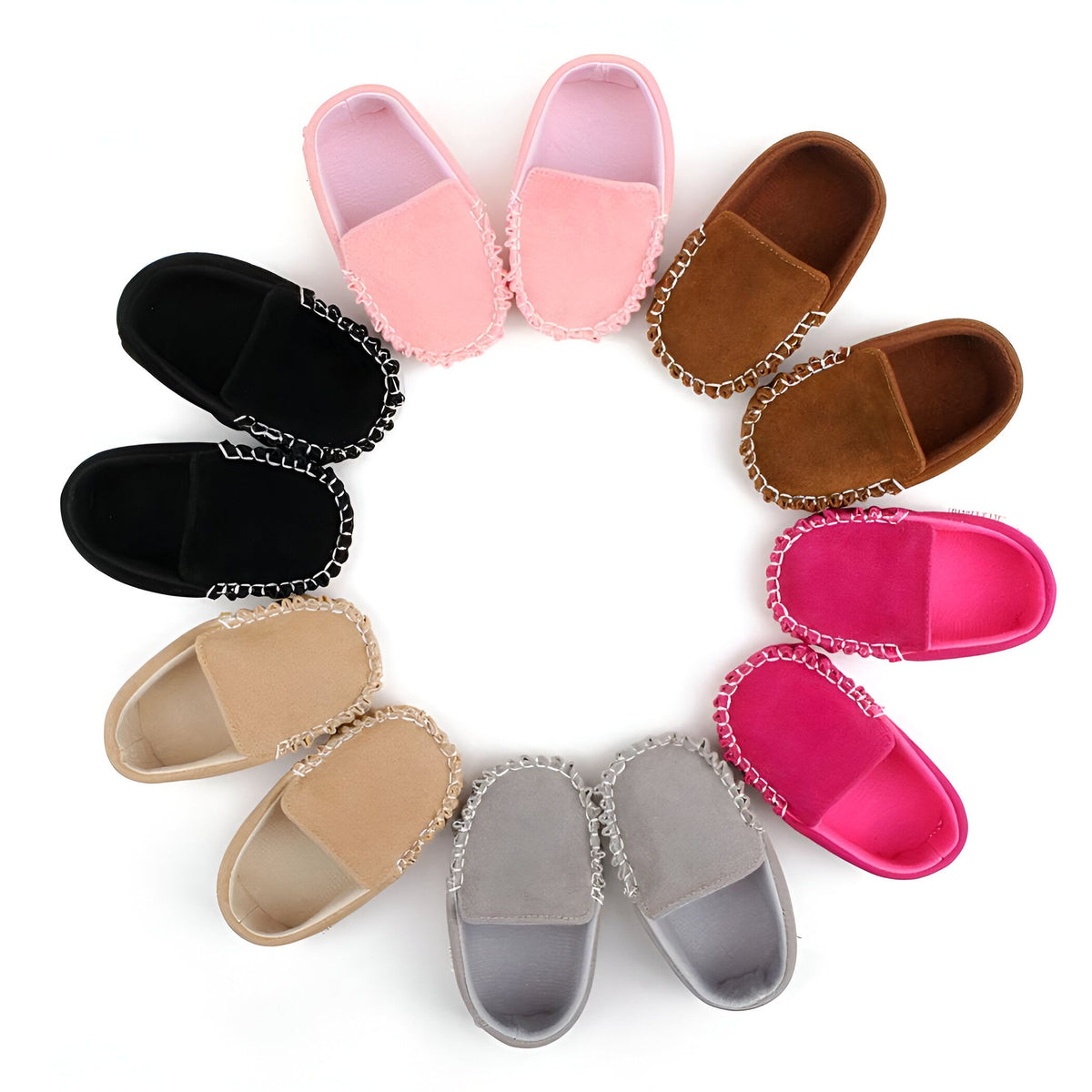 Mocassins bébé en cuir végan - chic et confortables
