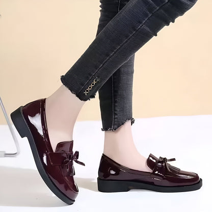 Belia Mocassins Femme Vernis Synthétique Nœud & Franges