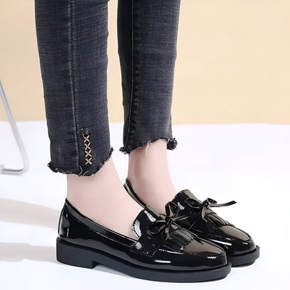Belia Mocassins Femme Vernis Synthétique Nœud & Franges