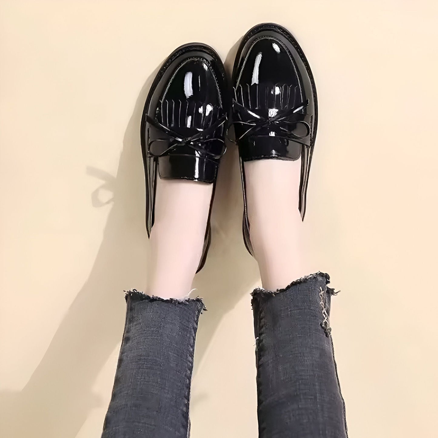 Belia Mocassins Femme Vernis Synthétique Nœud & Franges