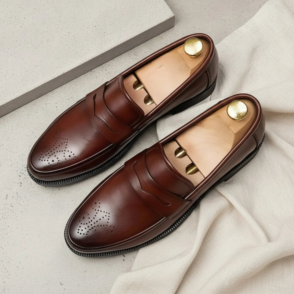 MocLux Mocassins Mariage Homme Cuir Synthétique Élégant