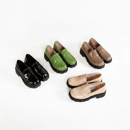 Nova Mocassins femme cuir synthétique vernis plateforme