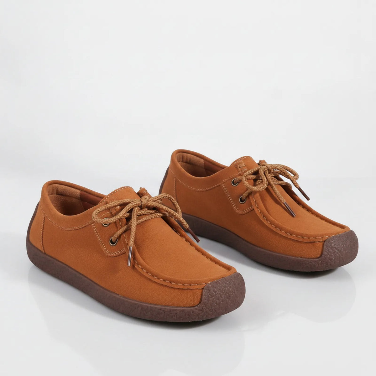 Nova Mocassins Femme Daim Synthétique à Lacets Confort