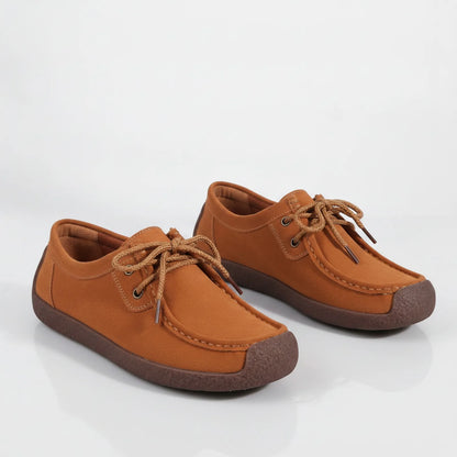 Nova Mocassins Femme Daim Synthétique à Lacets Confort