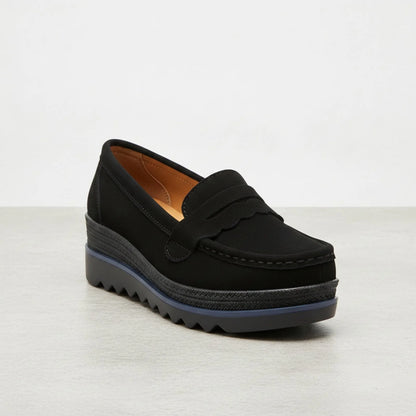 Nova Mocassins femme plateforme effet daim