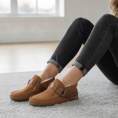 Nova Mocassins Fourrés Simili Cuir Style Indien Boucle