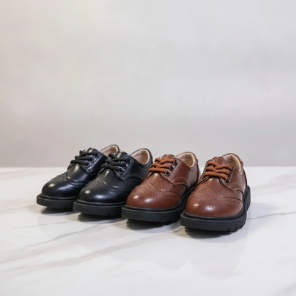 Nova Mocassins Garçon Cérémonie Lacets Cuir Synthétique