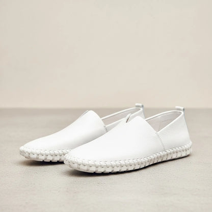 Nova Mocassins Homme Blancs Décontractés en Simili Cuir