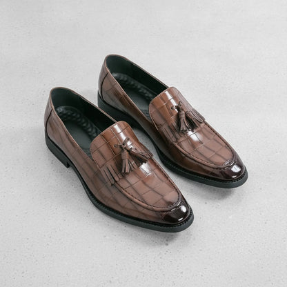 Nova Mocassins Homme Effet Croco Coloré Gland Similicuir