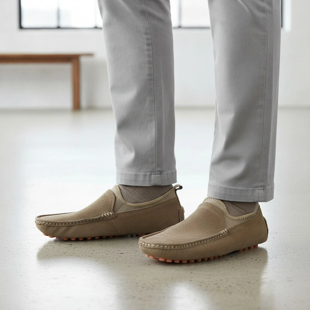 Nova Mocassins Homme Suédine Souples Antidérapants