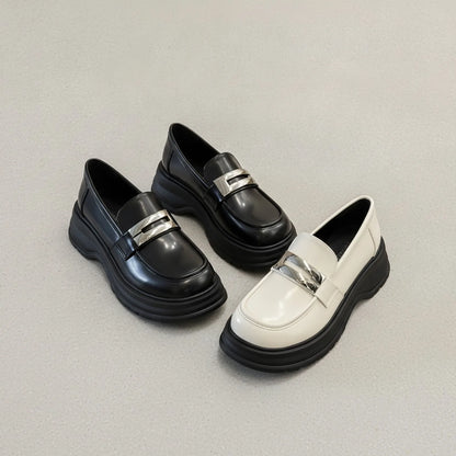 NovaBrand Mocassins plateforme bride argentée confort