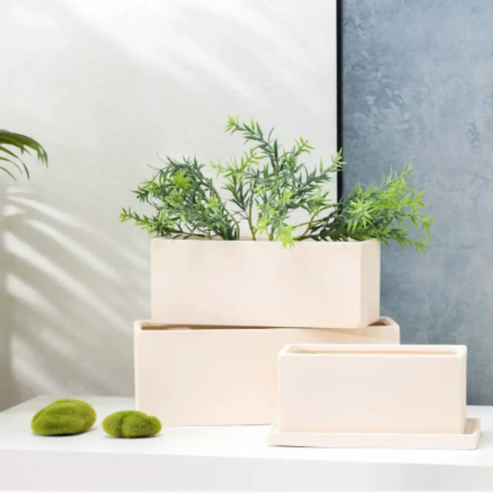 Petit pot de fleur rectangulaire