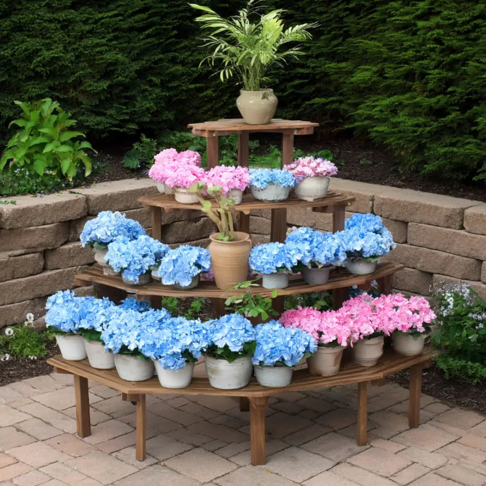 Porte plante d'angle en bois