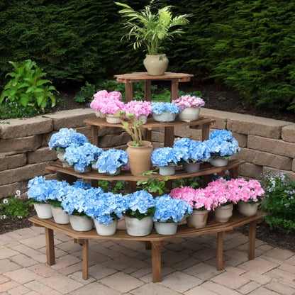 Porte plante d'angle en bois