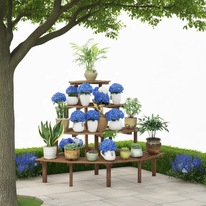 Porte plante d'angle en bois