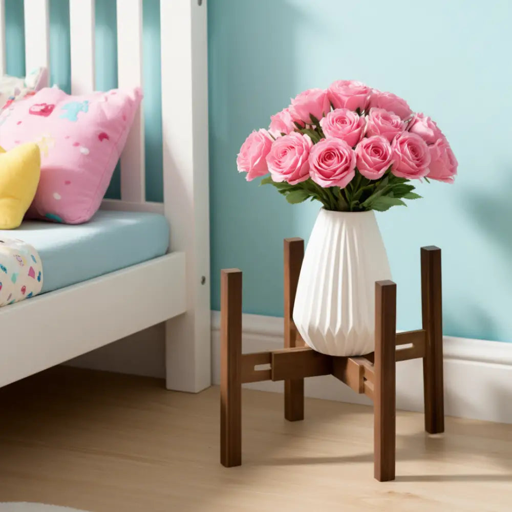 Porte plante en bois sur pied