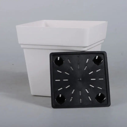 Pot de fleur blanc carré