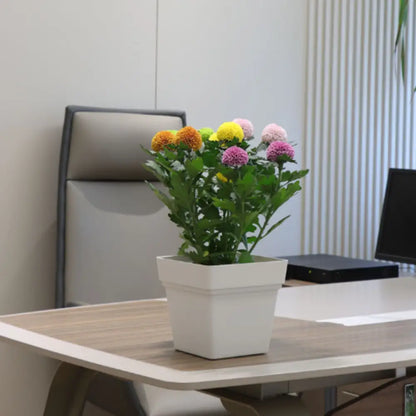 Pot de fleur blanc carré