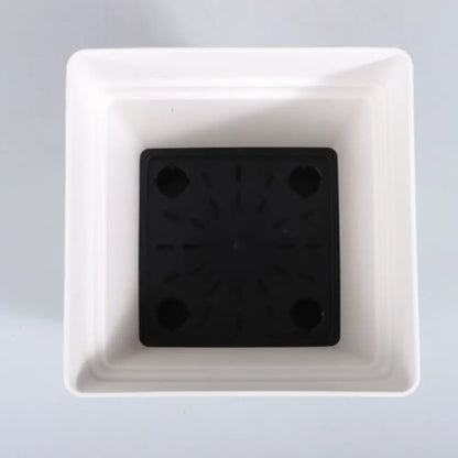 Pot de fleur blanc carré