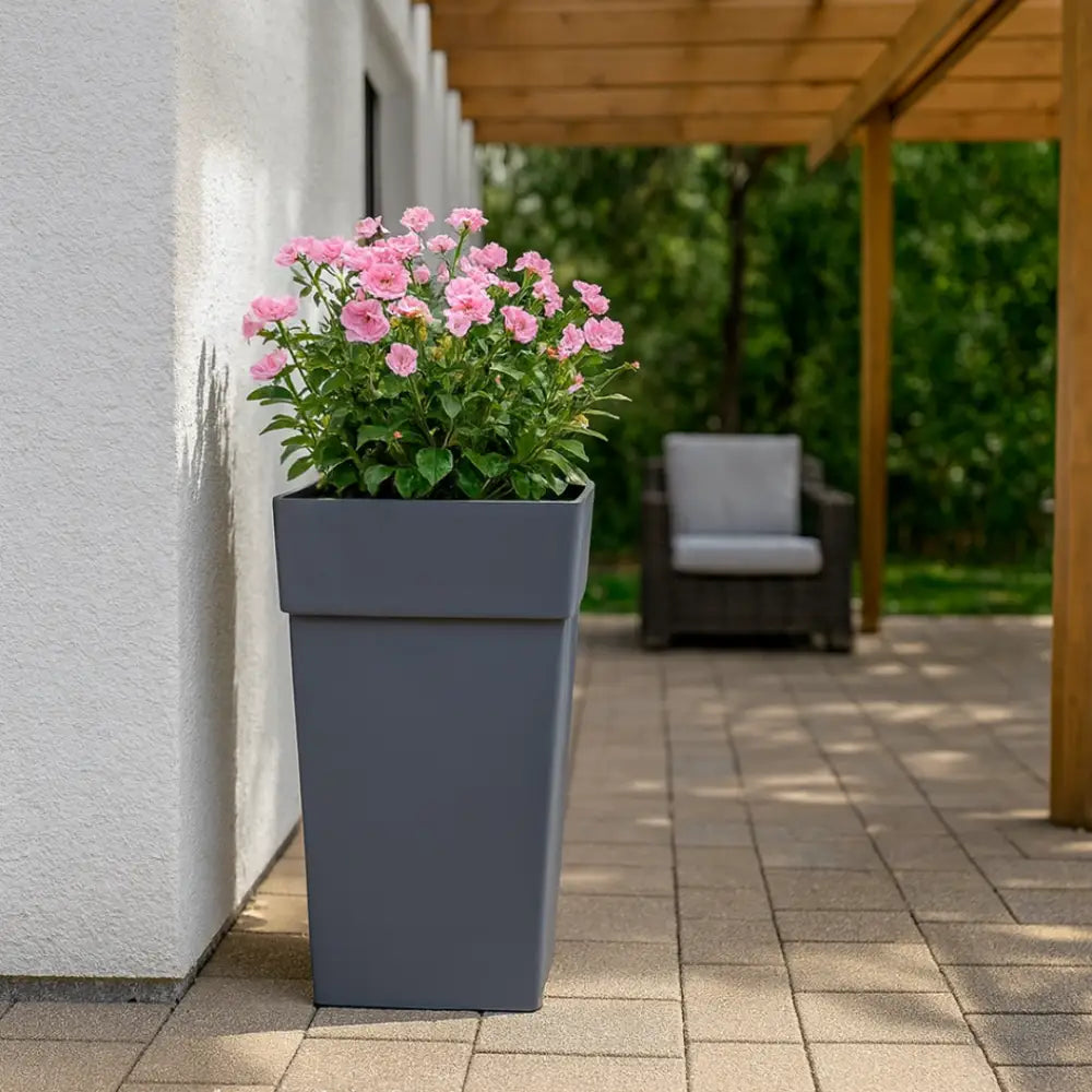 Pot de fleur carré anthracite