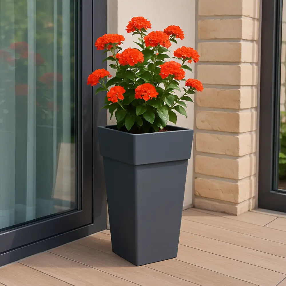 Pot de fleur carré anthracite