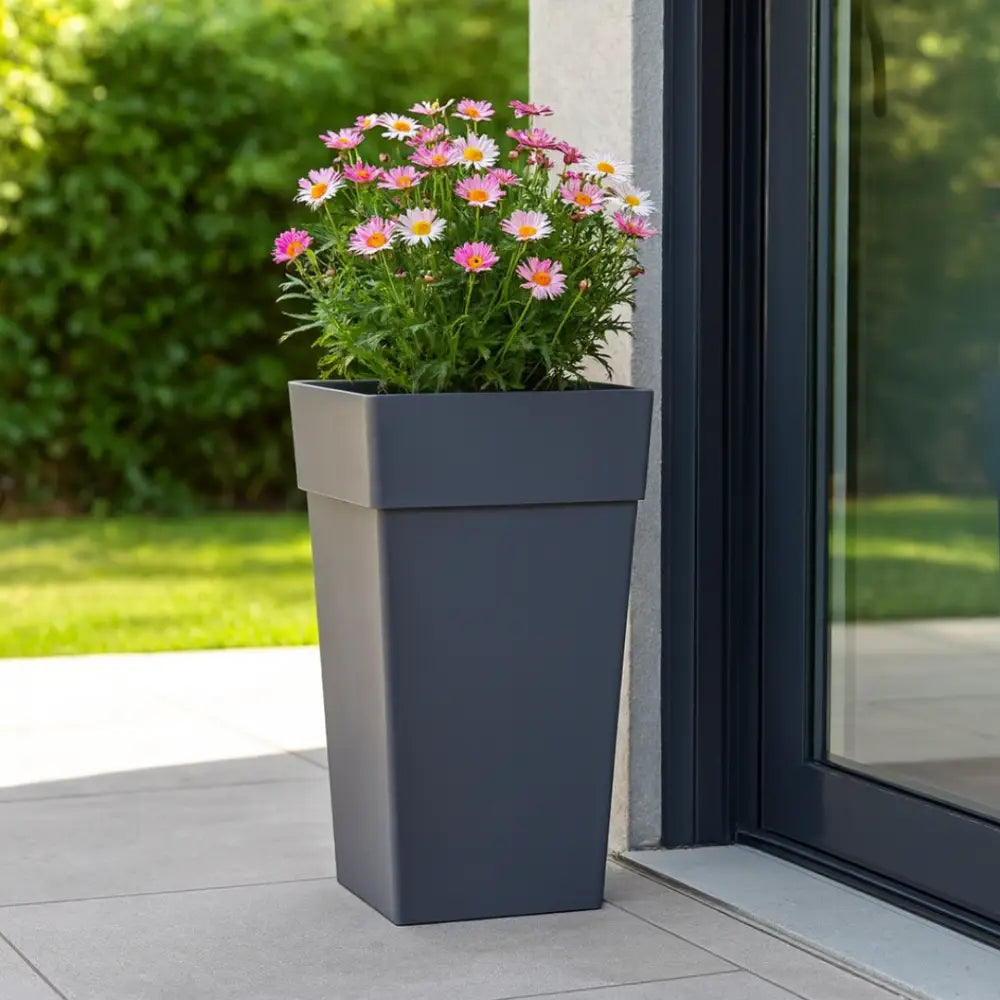 Pot de fleur carré anthracite