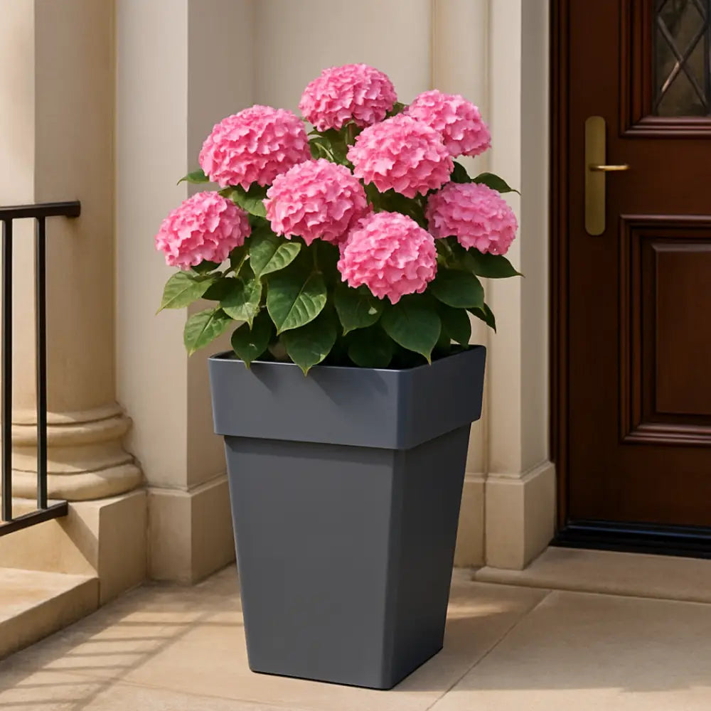 Pot de fleur carré anthracite