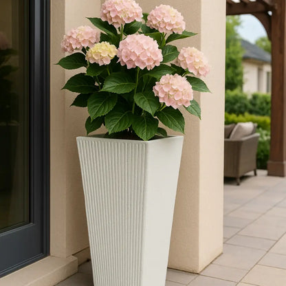 Pot de fleur carré gris