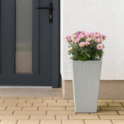 Pot de fleur carré gris