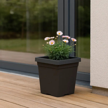 Pot de fleur carré noir