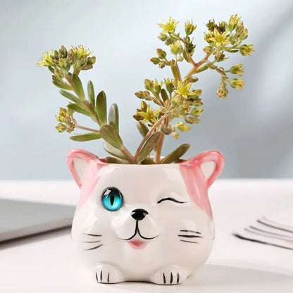 Pot de fleur chat