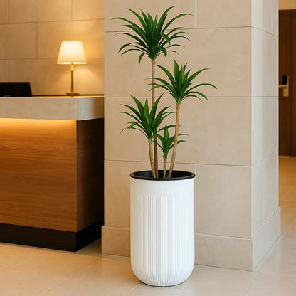 Pot de fleur cylindrique plastique