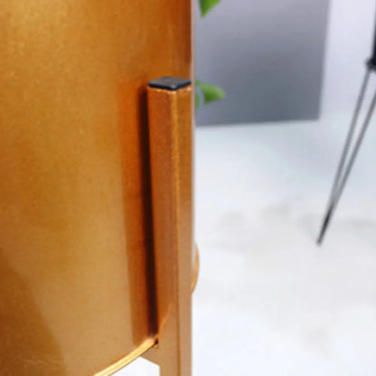 Pot de fleur doré sur pied