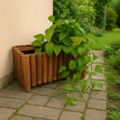 Pot de fleur en bois rectangulaire