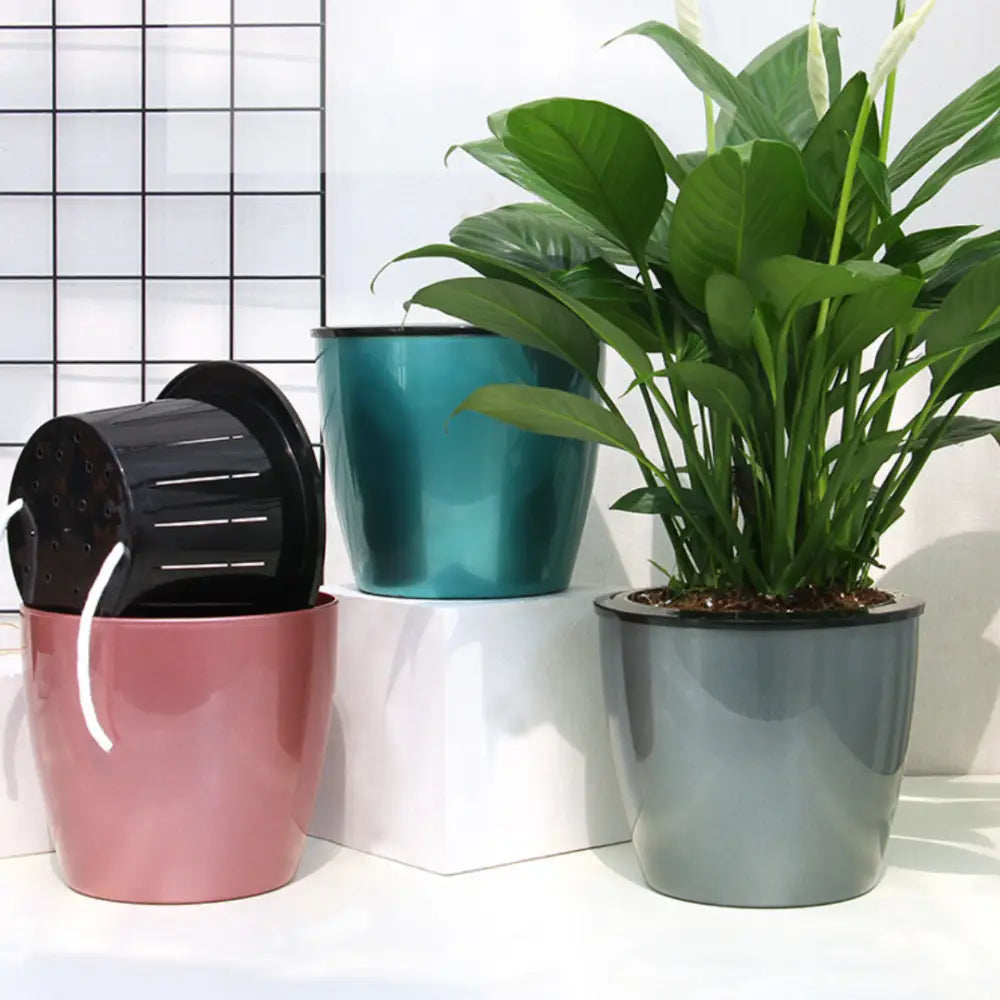 Pot de fleur en plastique de couleur