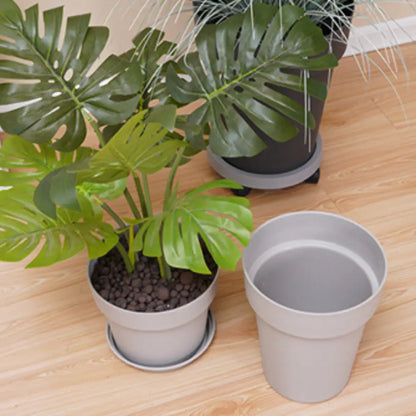 Pot de fleur en plastique gris