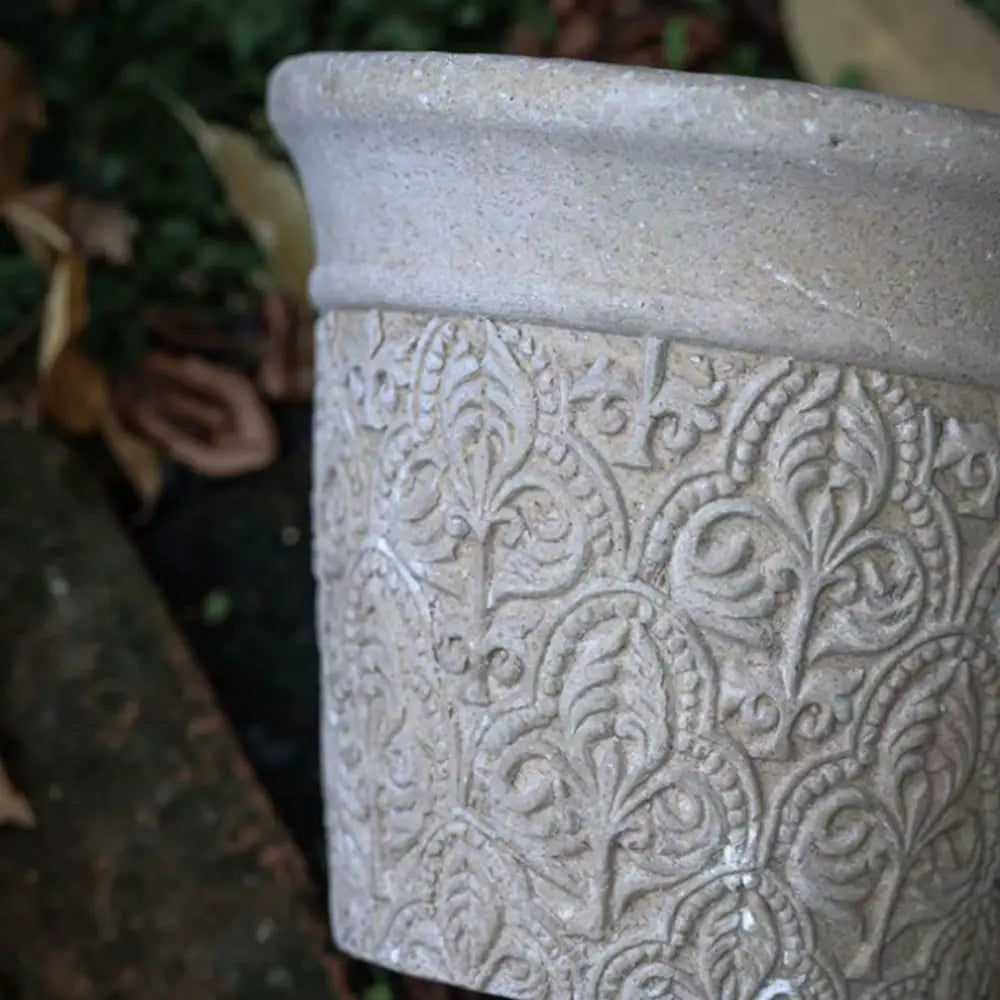 Pot de fleur en terre cuite blanc