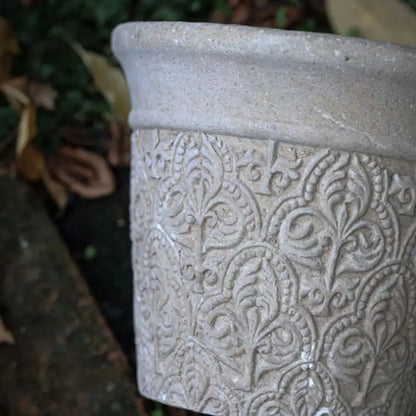 Pot de fleur en terre cuite blanc