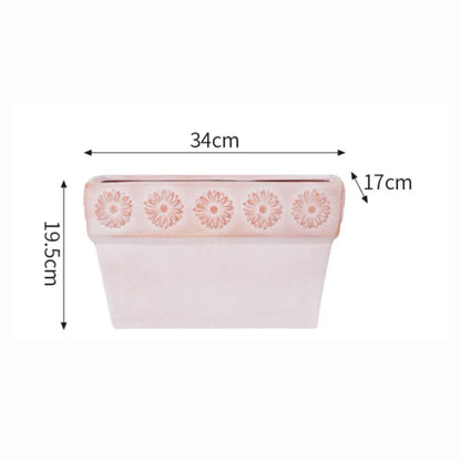 Pot de fleur en terre cuite rectangulaire