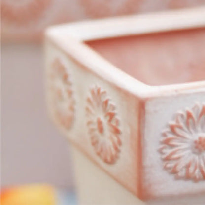 Pot de fleur en terre cuite rectangulaire