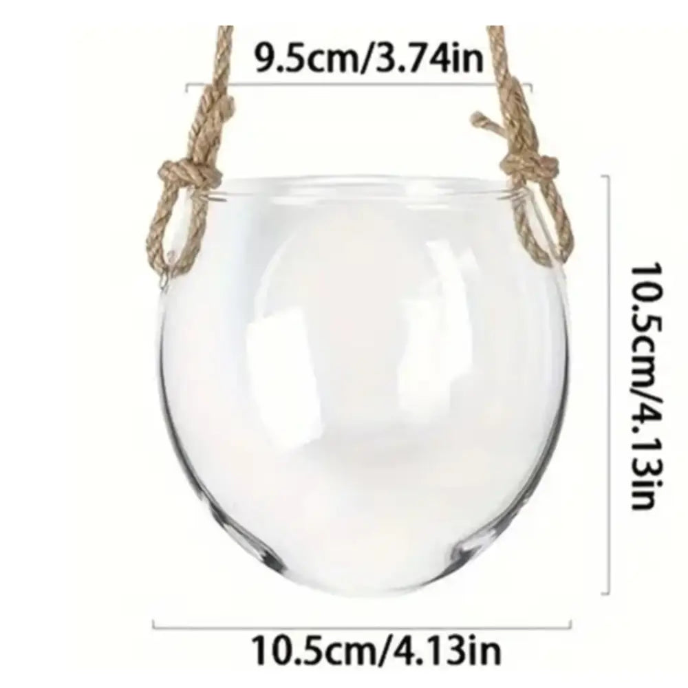 Pot de fleur en verre suspendu