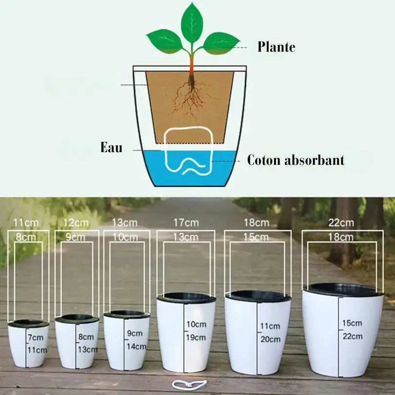 Pot de fleur extérieur blanc