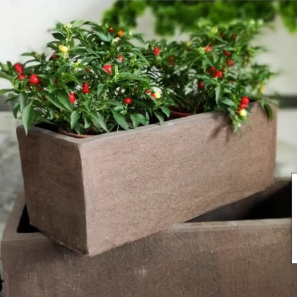 Pot de fleur extérieur grande taille rectangulaire