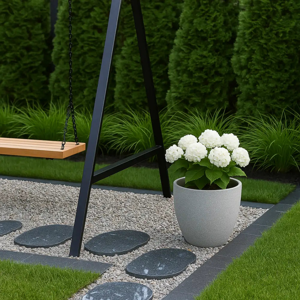 Pot de fleur extérieur plastique gris