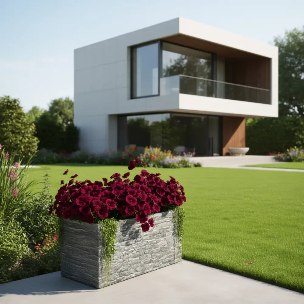 Pot de fleur géant rectangulaire