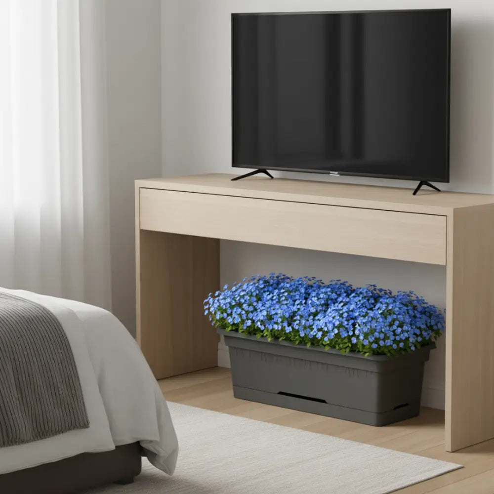 Pot de fleur gris anthracite rectangulaire