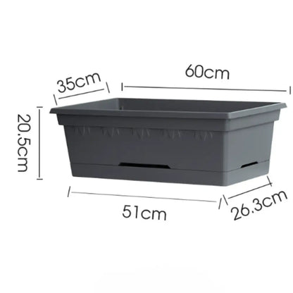 Pot de fleur gris anthracite rectangulaire